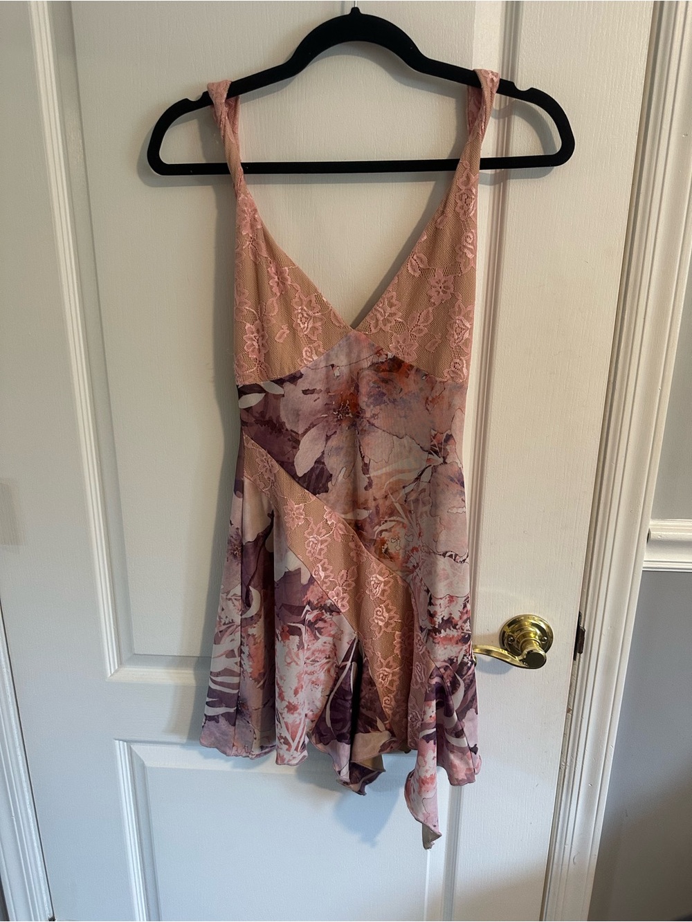 Tiger Mist Pink Floral Lace Mini Dress